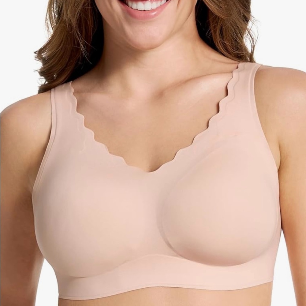 NWT Women’s Scalloped Seamless Wireless Bra Full Coverage Supportive Soft BraXXL
